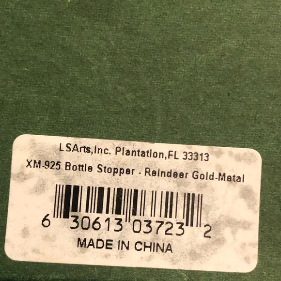 👀 HUGE SALE! LSArts CHRISTMAS 925 BOTTLE STOPPER REINDEER GOLD METAL NIB - Picture 5 of 5